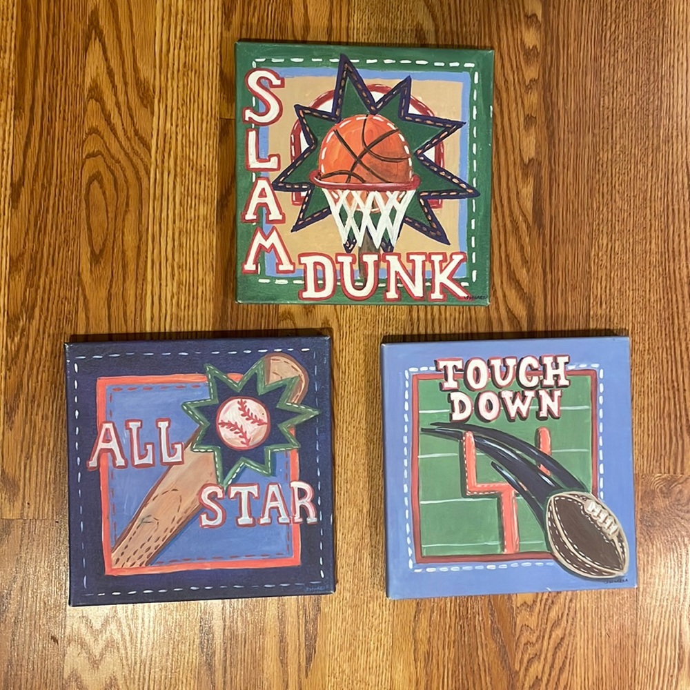 Sports Theme 🏀 ⚾️ 🏈 Wall art Bundle (3)